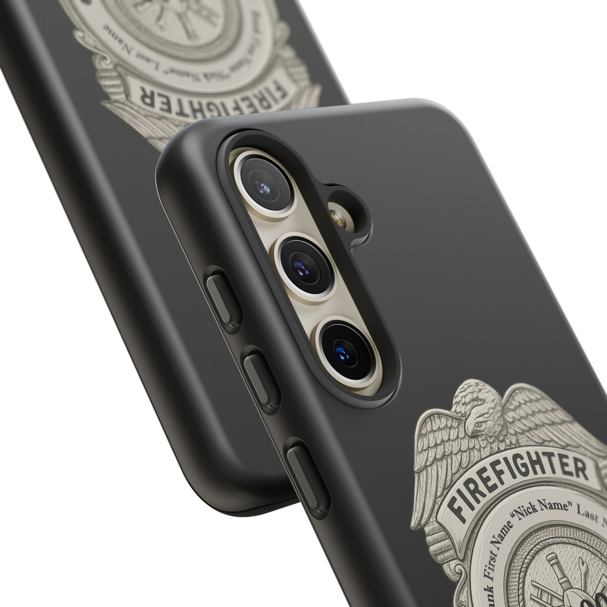 Firefighter Badge Tough Phone Case — Personalized Station Number Design