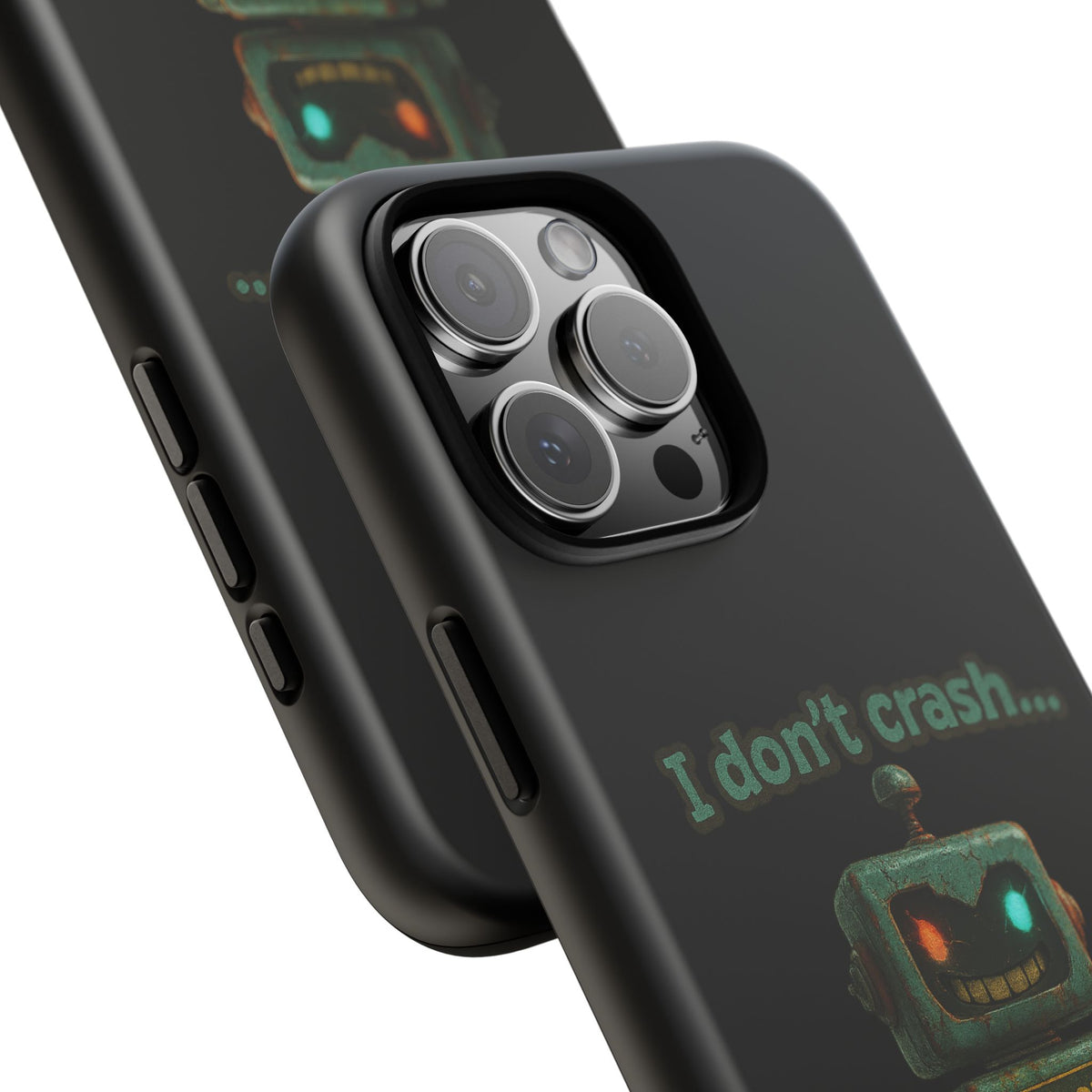 Phone Case — "I Don't Crash... I Recalibrate" Retro Robot Protective Cover