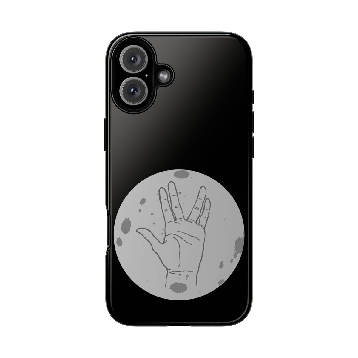 Spock Live Long Phone Case — Vulcan Salute Moon Graphic
