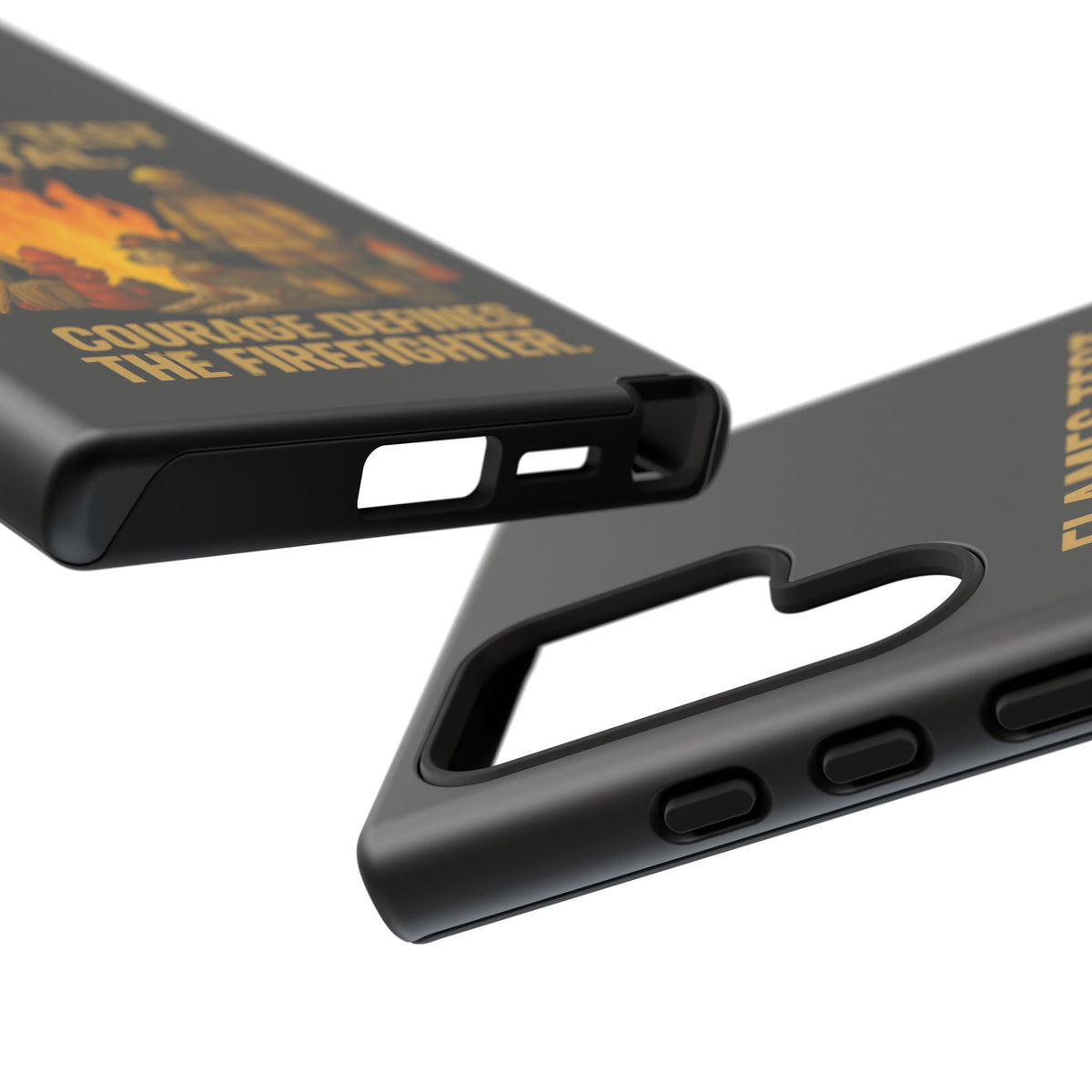 Firefighter Phone Case - "Flames Test Metal. Courage Defines the Firefighter" Protective iPhone Cover