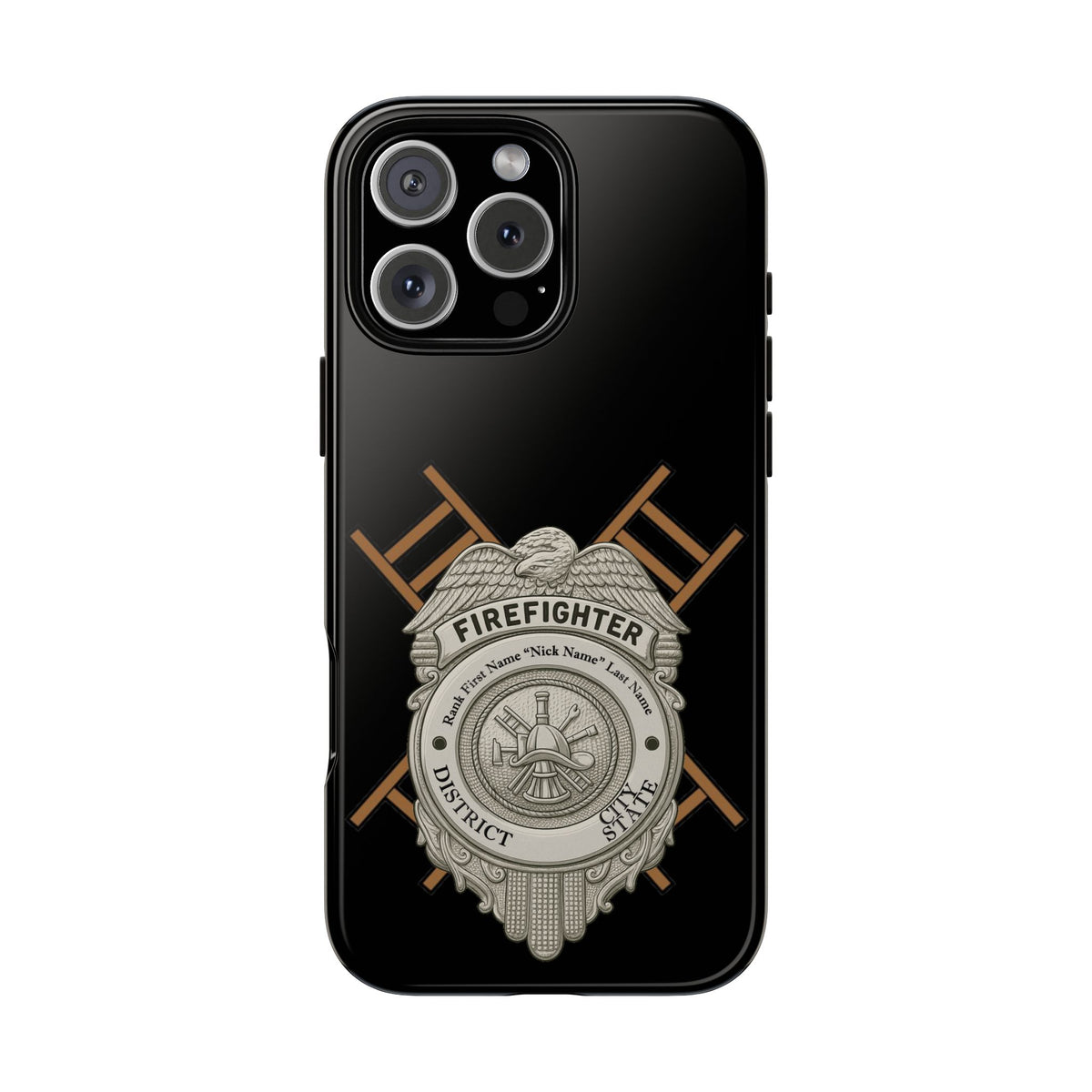 Firefighter Badge Tough Phone Case — Firefighter Helmet & Ladders Protective Case