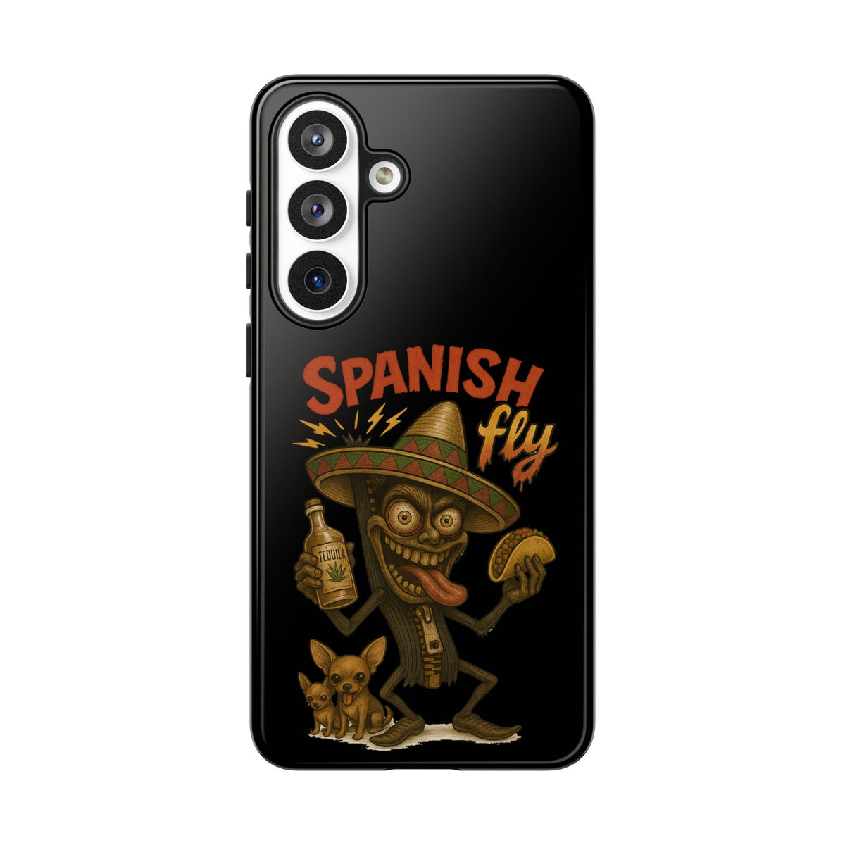 Spanish Fly Tough Phone Case — Retro Skull Sombrero Design