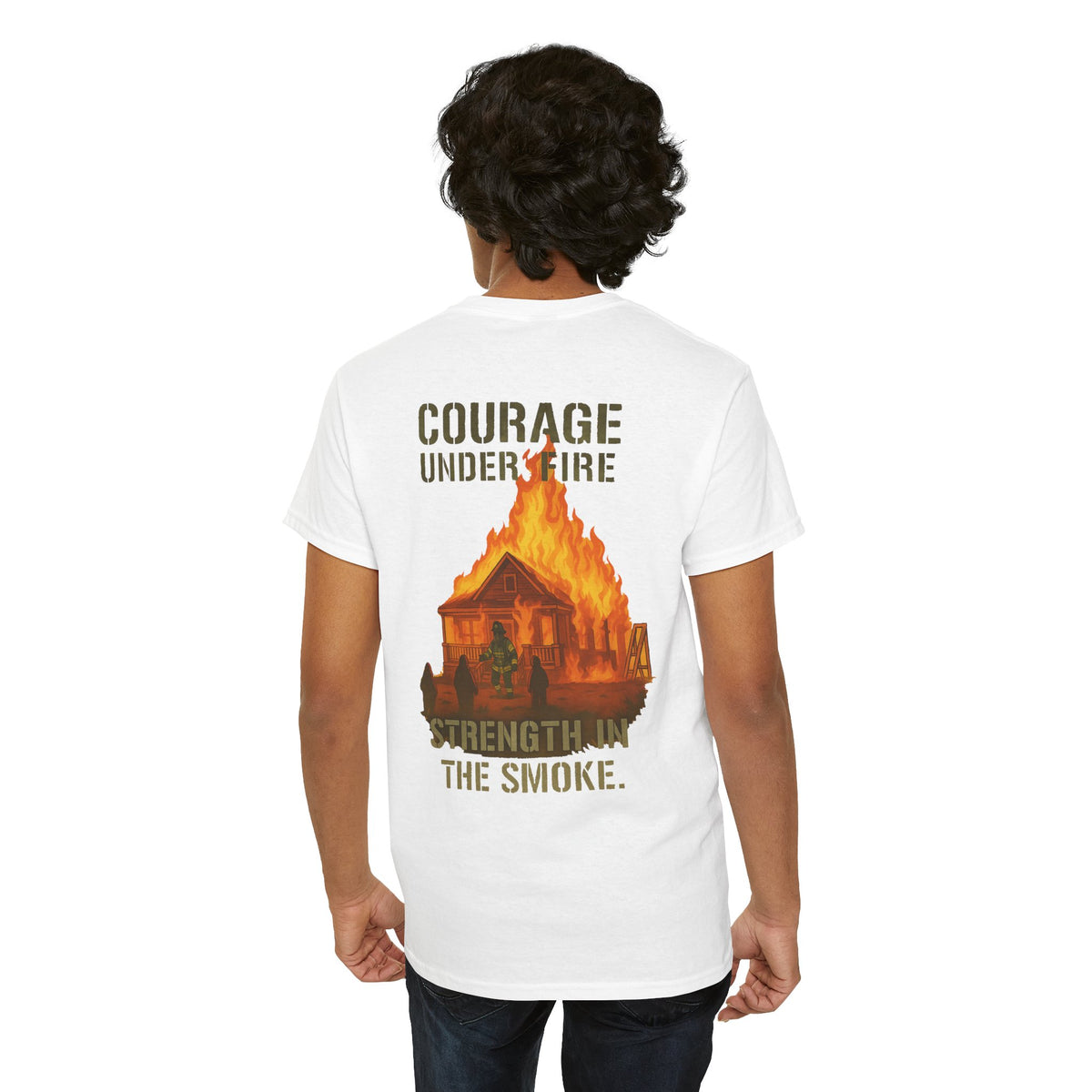 Strength in the Smoke – Courage Firefighter Tee