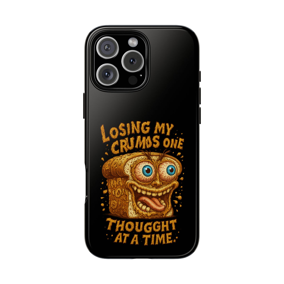 Phone Case — "Losing My Crumbs One Thought at a Time" Funny Retro Bread Illustration