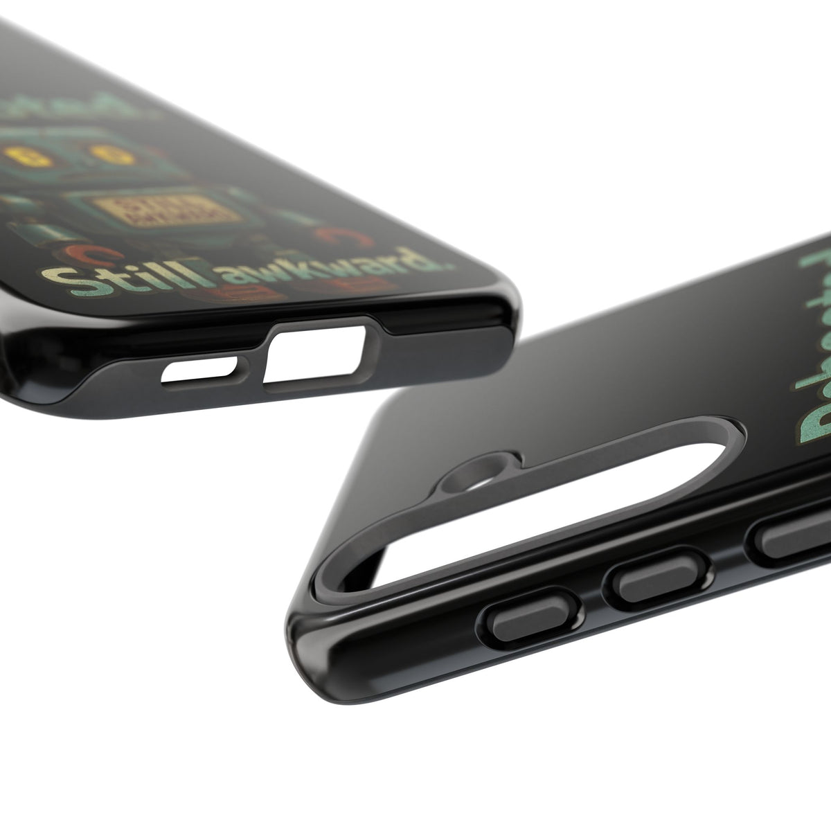 Phone Case — 'Rebooted. Still Awkward.' Retro Robot Protective Cover