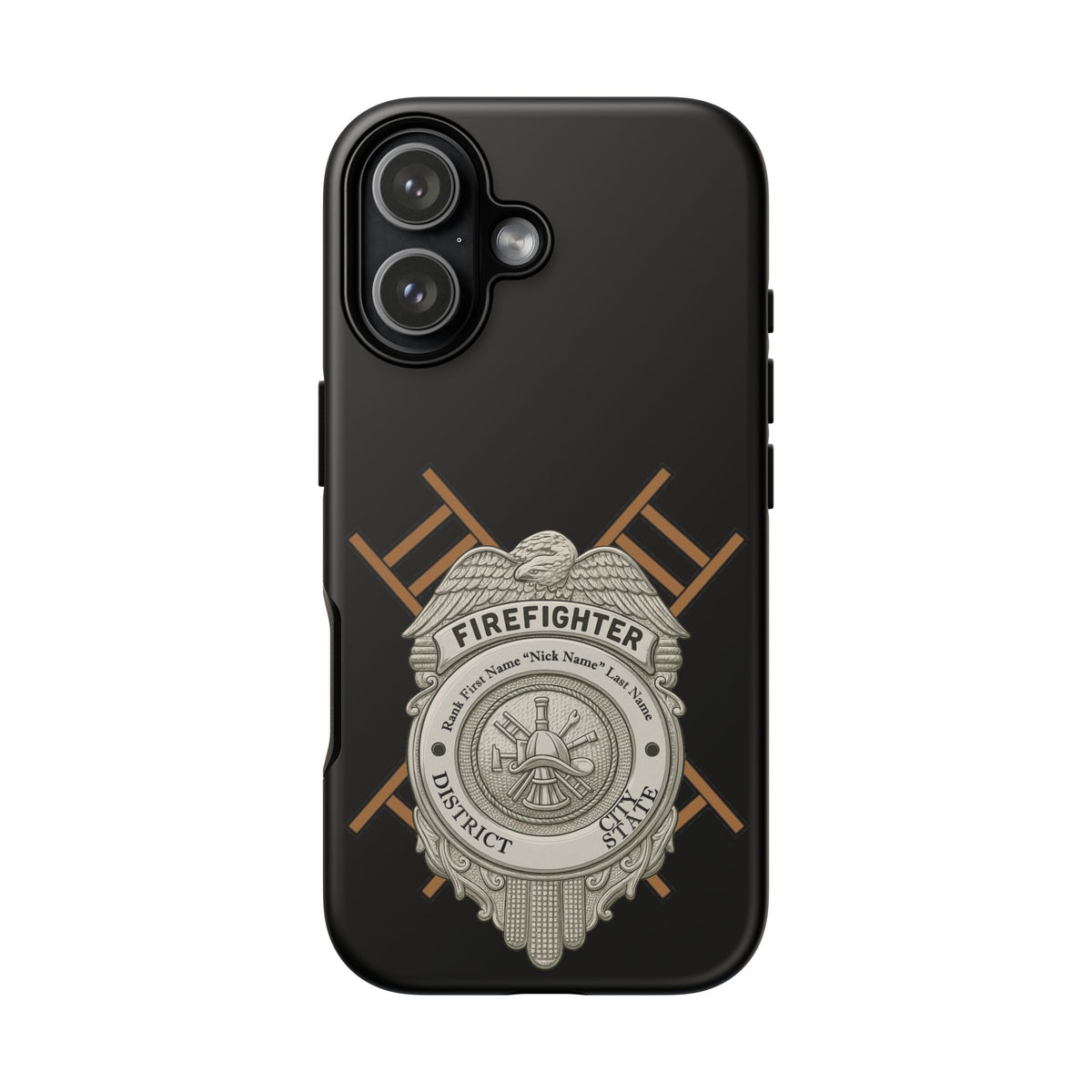 Firefighter Badge Tough Phone Case — Firefighter Helmet & Ladders Protective Case