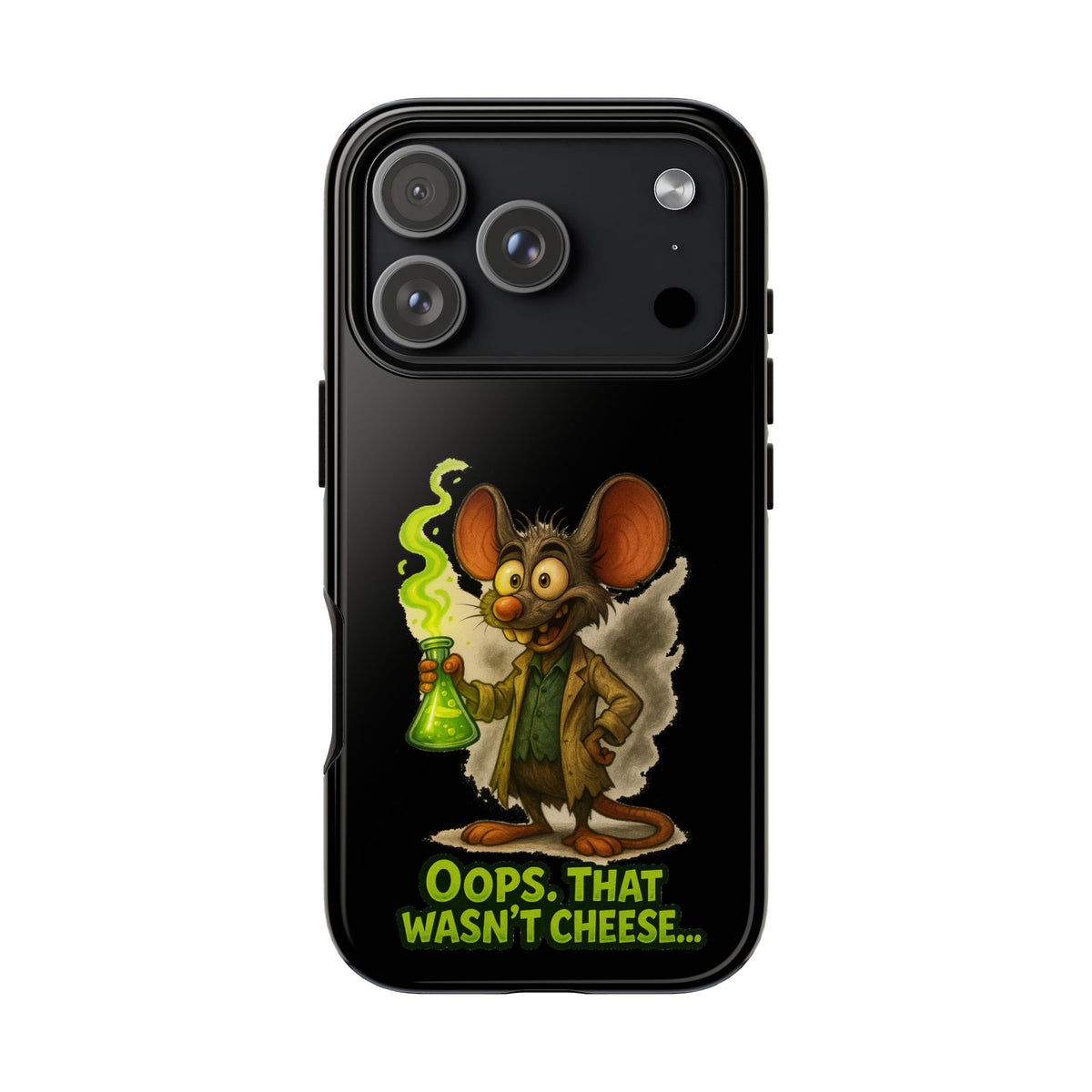 Phone Case — Funny Cartoon Rat "Oops That Wasn't Cheese" Protective Cover
