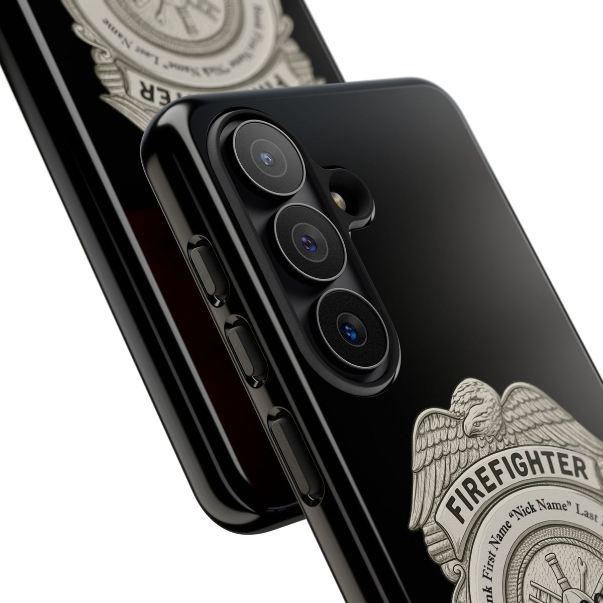 Firefighter Badge Tough Phone Case — Personalized Station Number Design