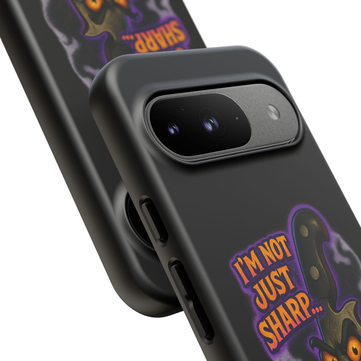 Knife Graphic Phone Case — "I'm Not Just Sharp... I'm Psycho-Sharp" Horror Phone Cover