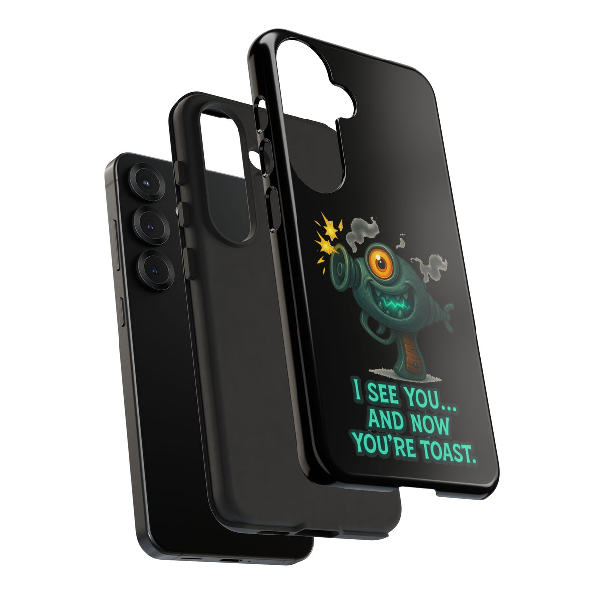 Phone Case — Cute Zombie Blaster Design with "I See You... And Now You're Toast"
