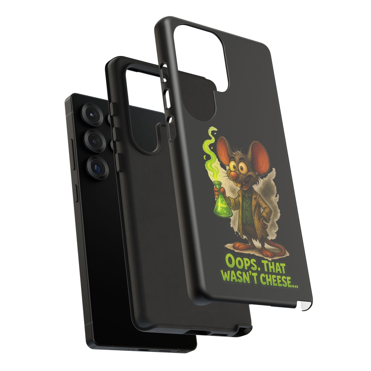 Phone Case — Funny Cartoon Rat "Oops That Wasn't Cheese" Protective Cover