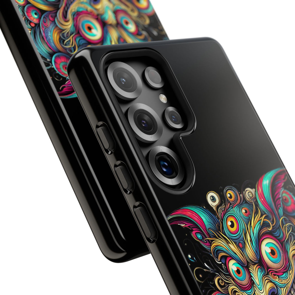 Psychedelic Mischief Phone Case — Colorful Grinning Monster Design