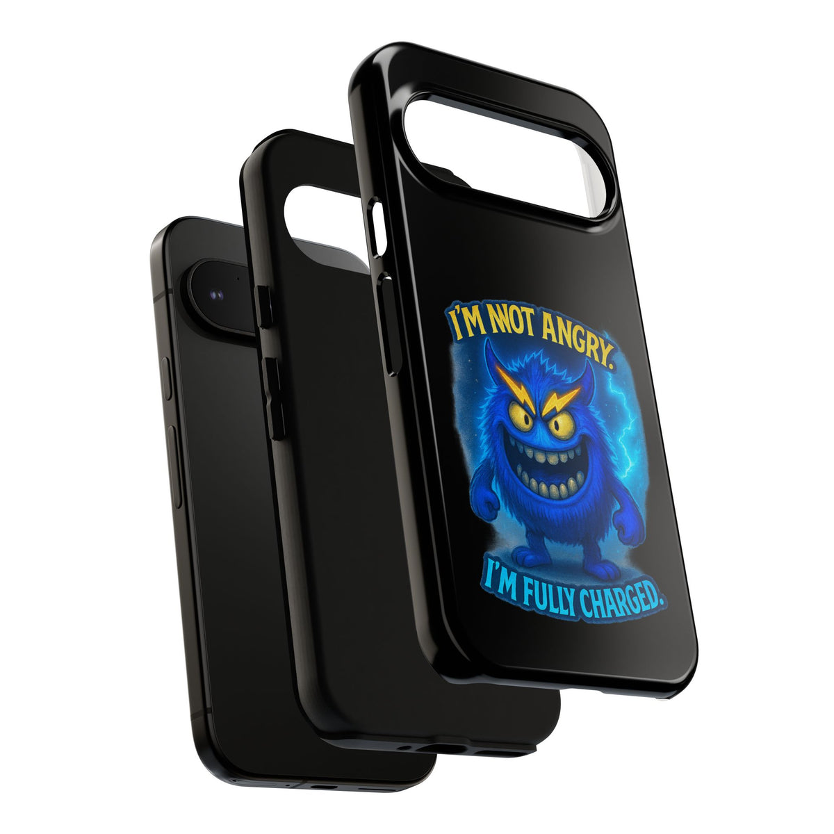 Phone Case - "I'm Not Angry, I'm Fully Charged" Electric Monster Protective Cover