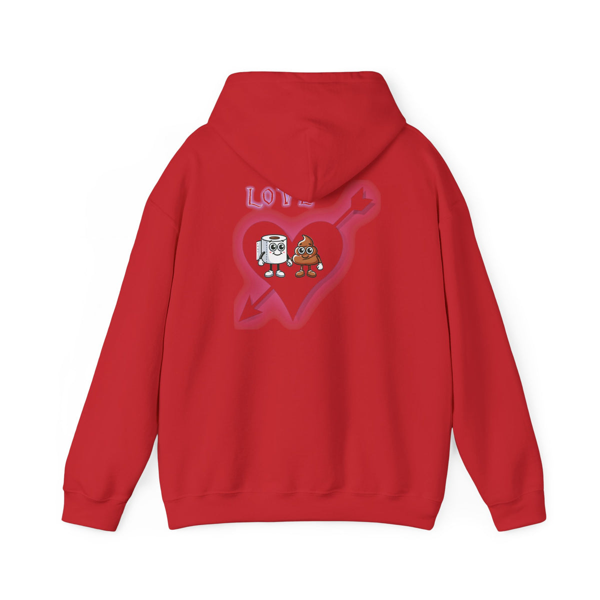 Cute Toilet Paper & Poop Heart Hoodie — Funny Bathroom Couple Graphic Sweatshirt