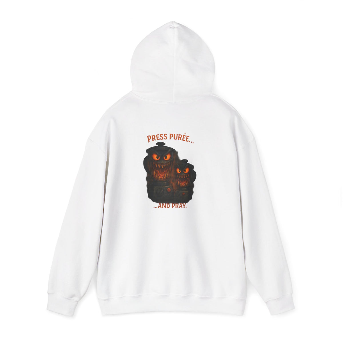 Halloween Hoodie — ‘Press Sneeze and Pray’ Graphic Hooded Sweatshirt