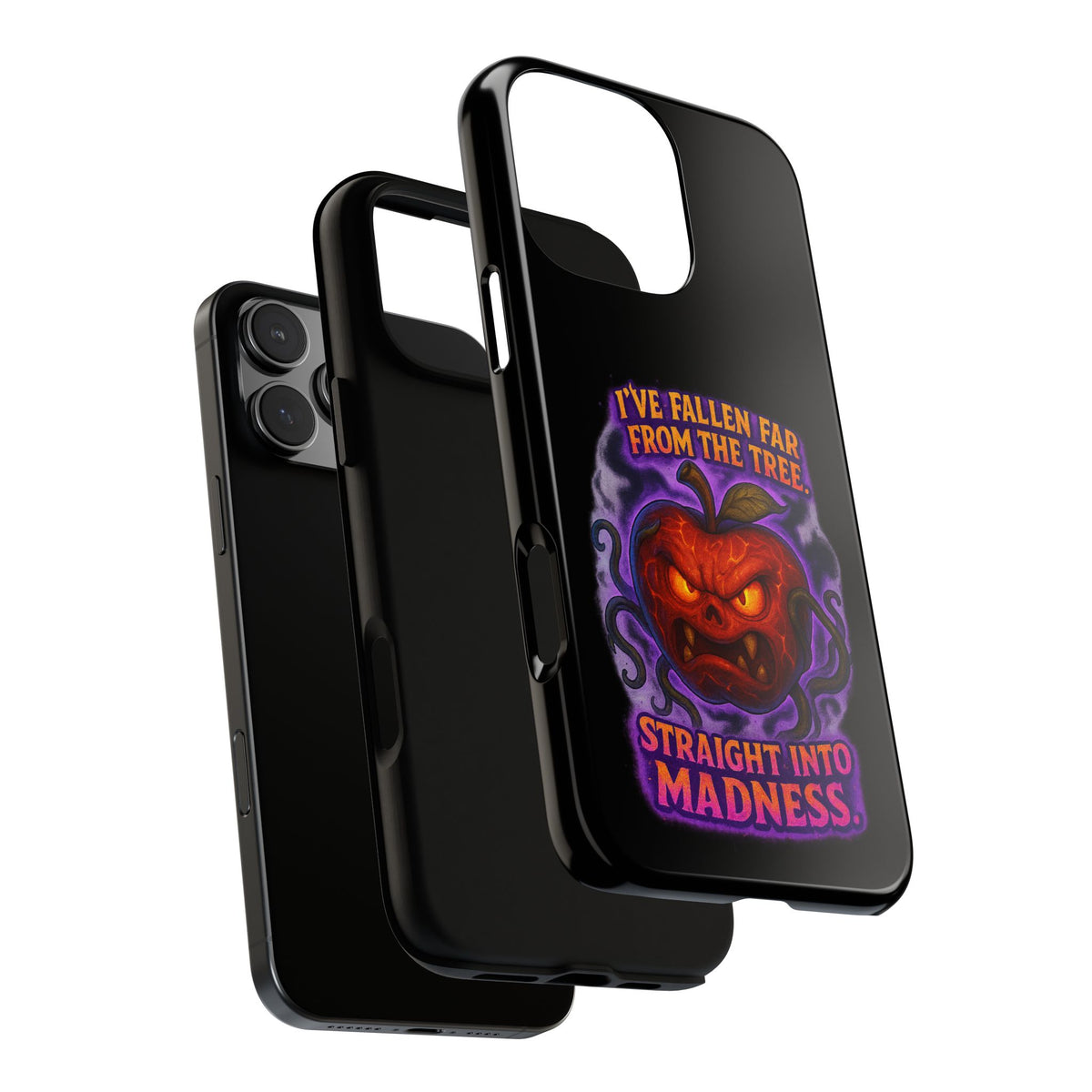 Phone Case — 'I've Fallen Far From the Tree, Straight Into Madness' Pumpkin Horror Design