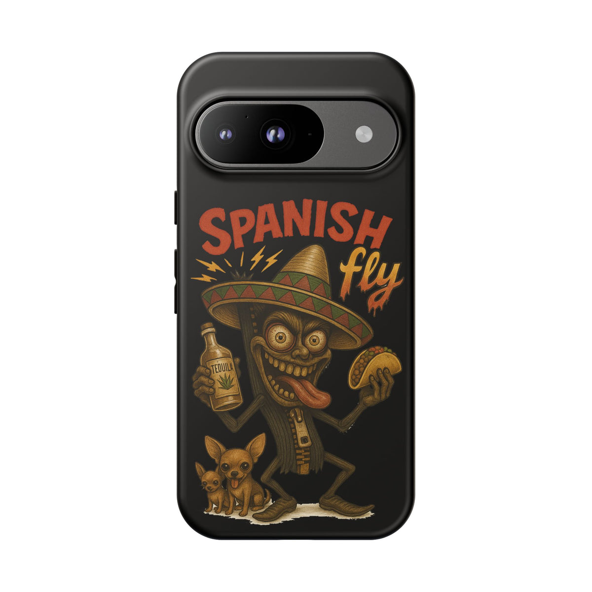 Spanish Fly Tough Phone Case — Retro Skull Sombrero Design