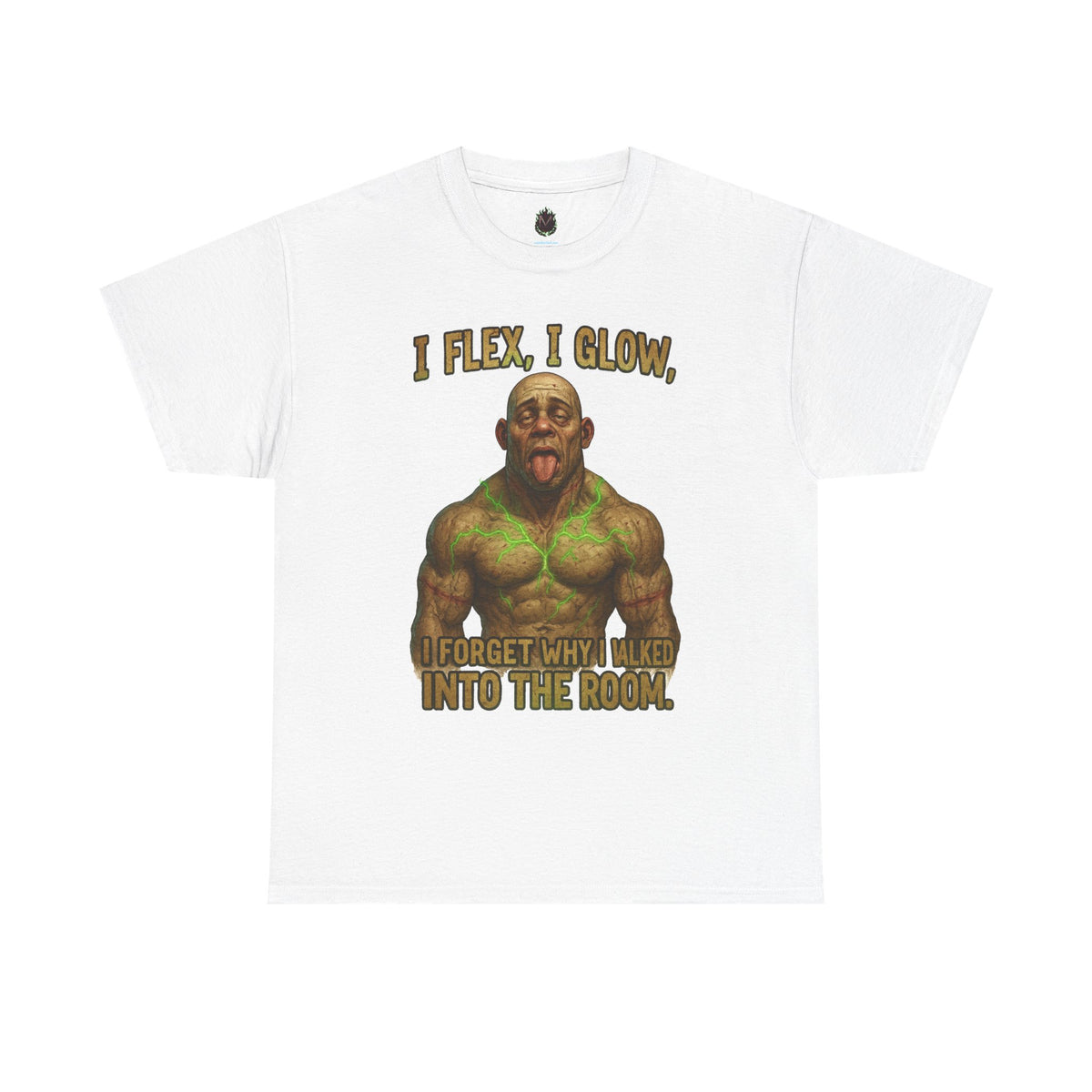 Muscle Meme T-Shirt — "I Flex, I Glow" Funny Gym Tee