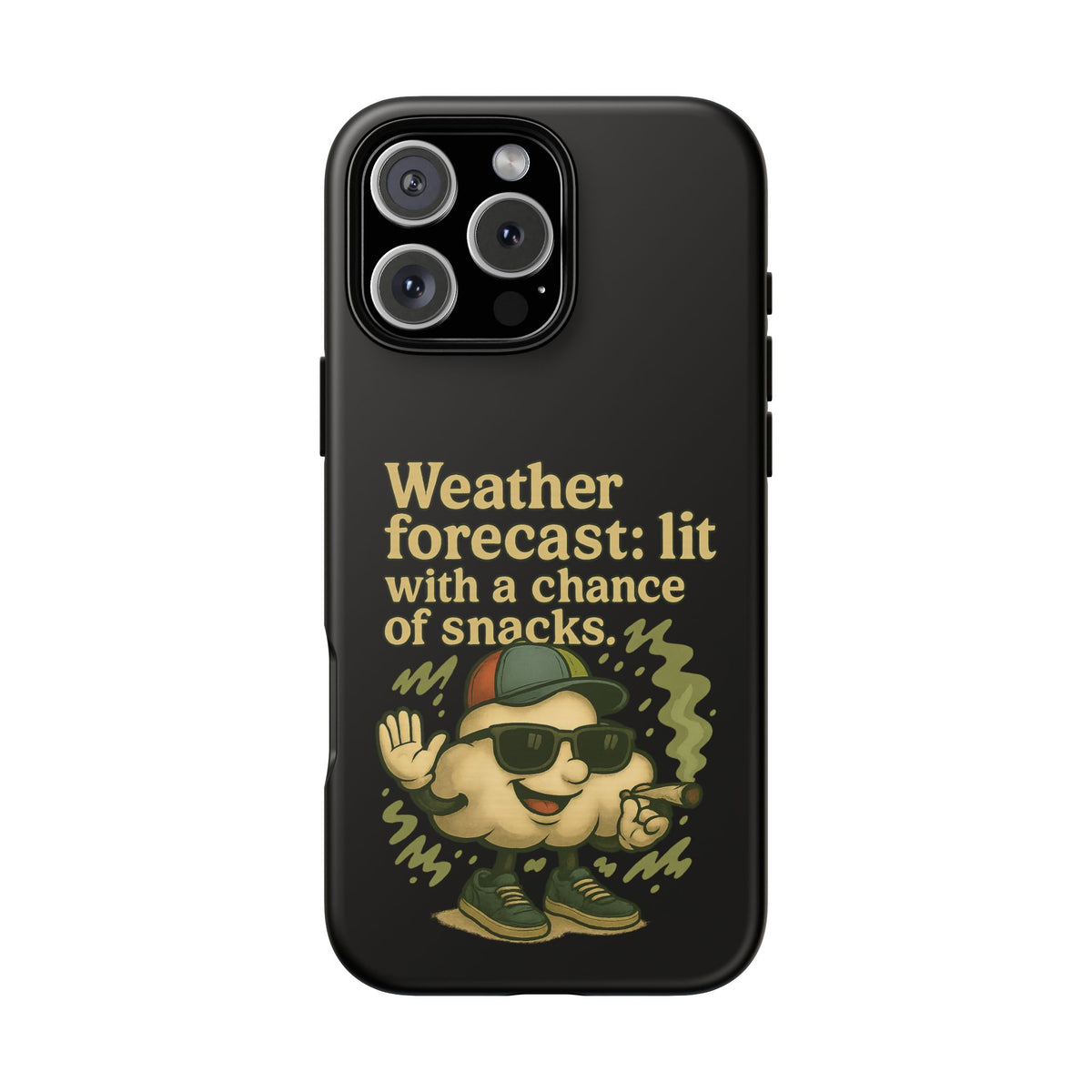 Phone Case — "Weather Forecast: Lit with a Chance of Snacks" Retro Graphic