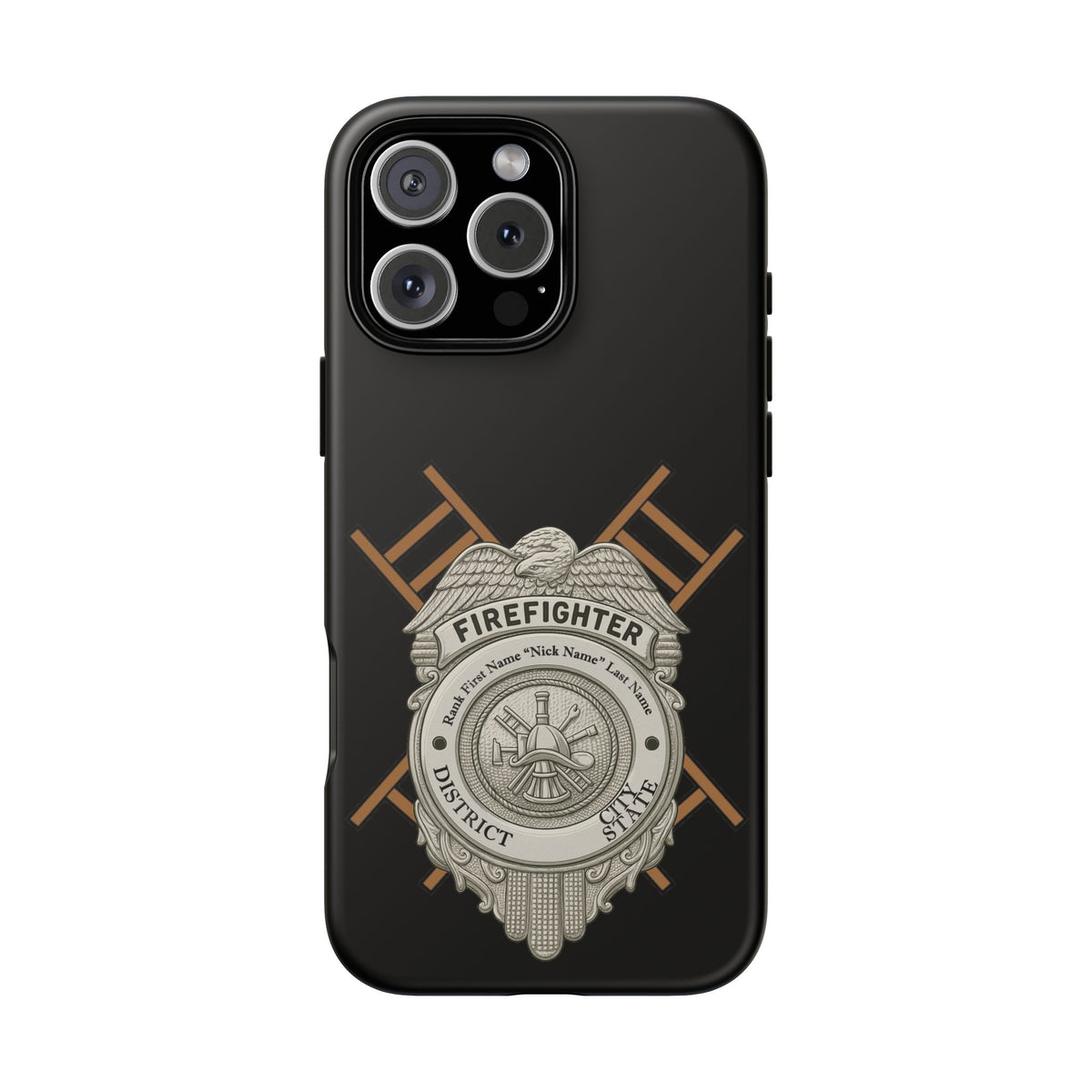 Firefighter Badge Tough Phone Case — Firefighter Helmet & Ladders Protective Case