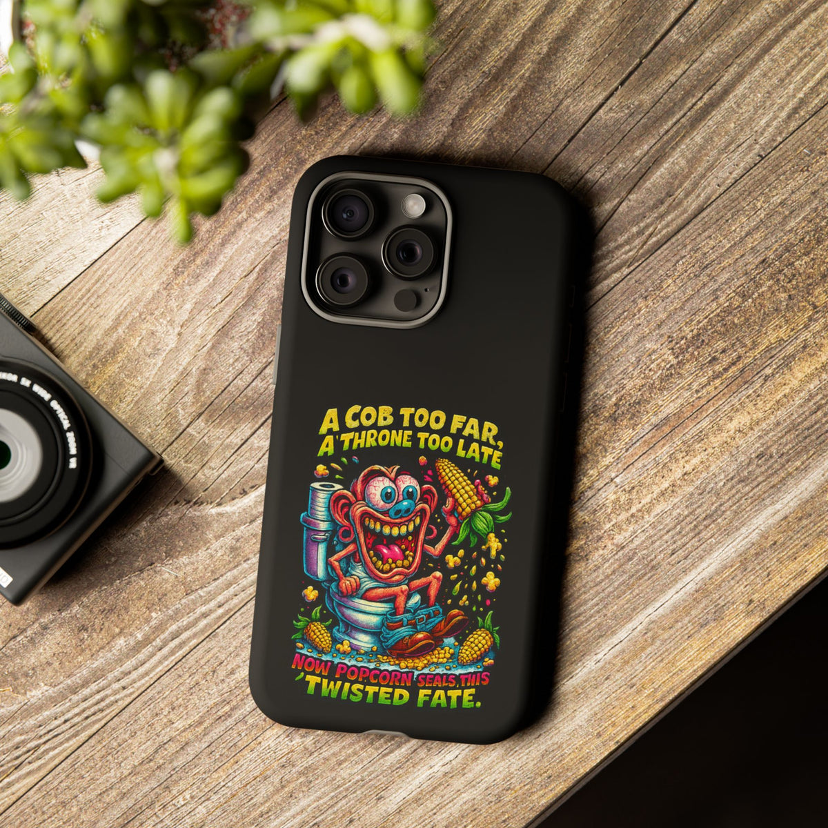 Phone Case — "A Cob Too Far" Popcorn Horror Design
