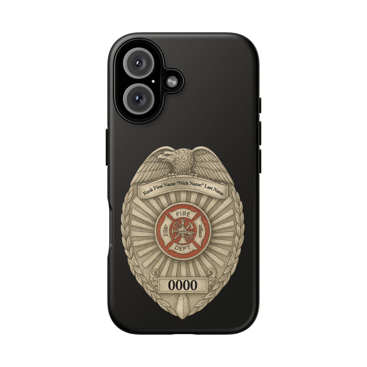 Firefighter Badge Phone Case – Personalized Dept. Emblem Tough Case
