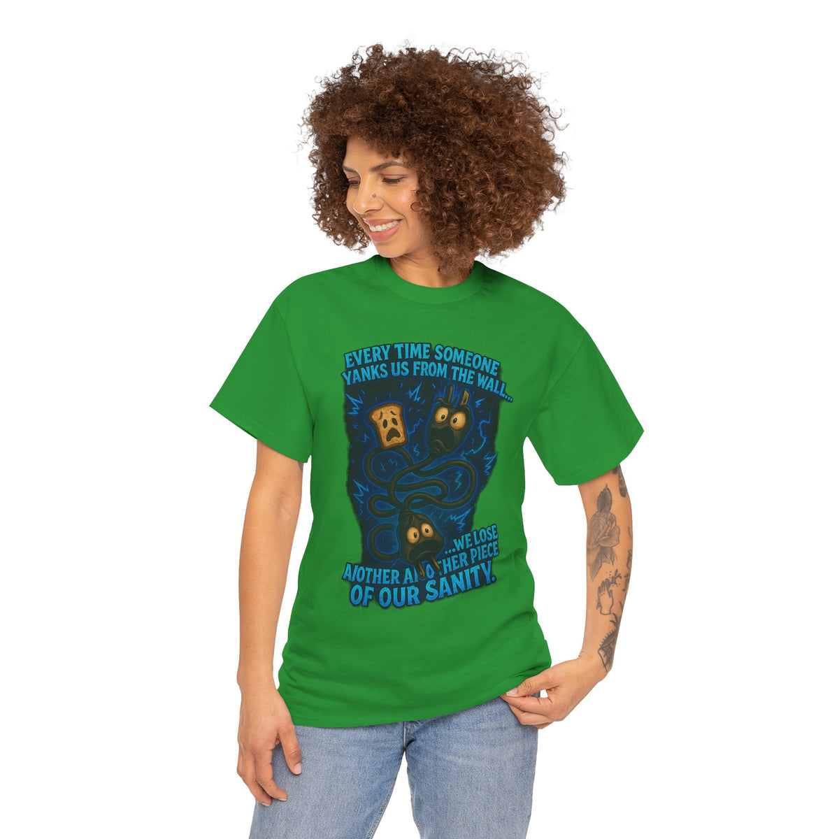 Lost Pieces of Sanity T-Shirt | Surreal Monster Wall Illustration