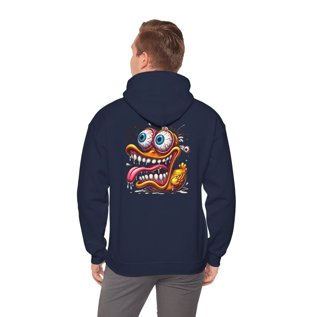Crazy Cartoon Monster Hoodie - "Every Bite" Retro Hot Rod Art Pullover