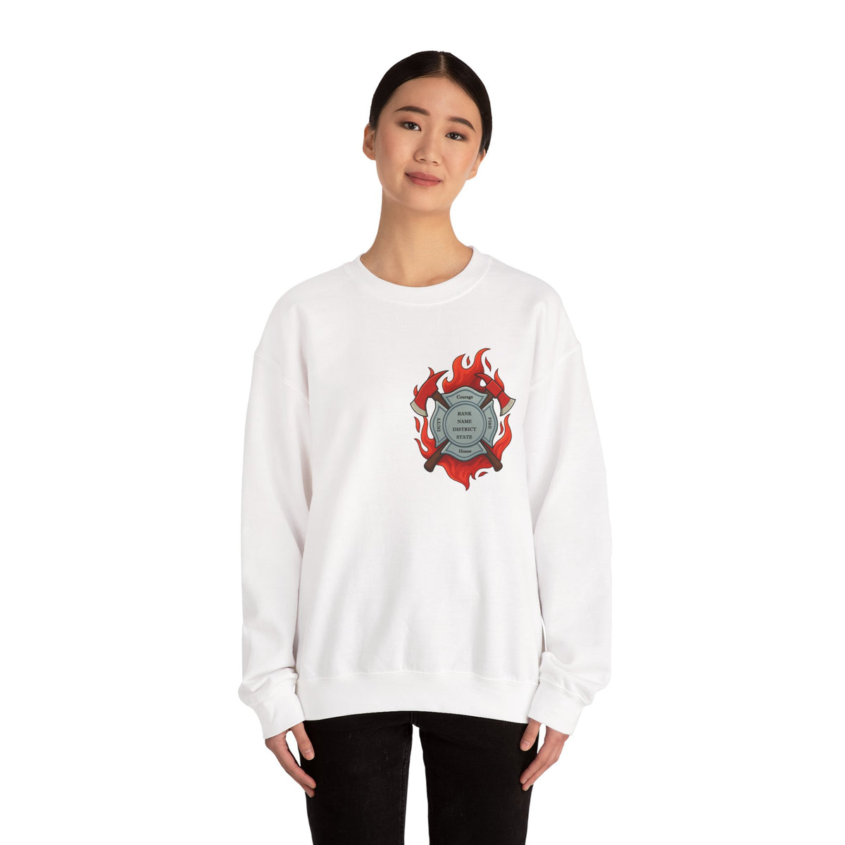 In the Heat of Danger We Hold the Line Crewneck Sweatshirt