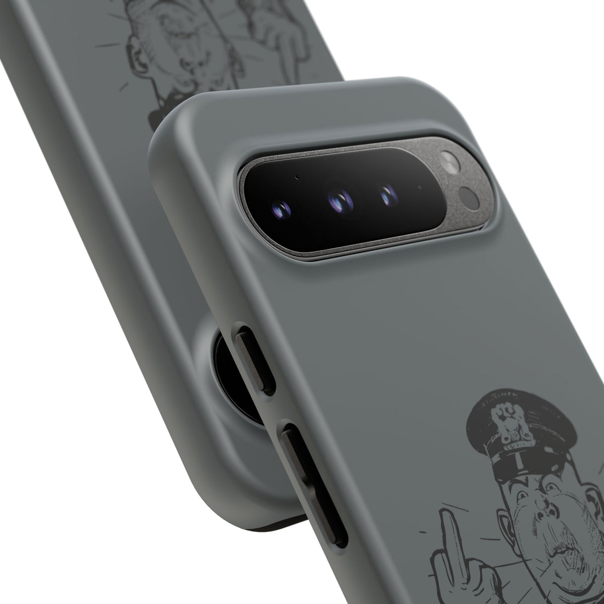 Vintage Cop Middle Finger Phone Case — Edgy Retro iPhone Protective Cover
