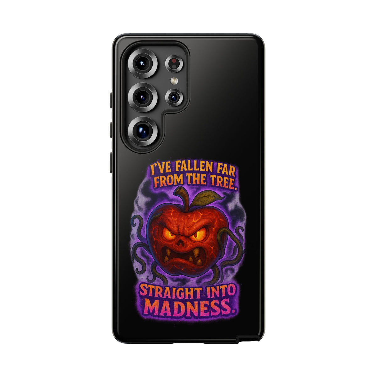 Phone Case — 'I've Fallen Far From the Tree, Straight Into Madness' Pumpkin Horror Design