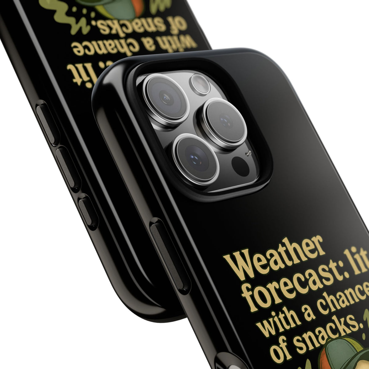Phone Case — "Weather Forecast: Lit with a Chance of Snacks" Retro Graphic