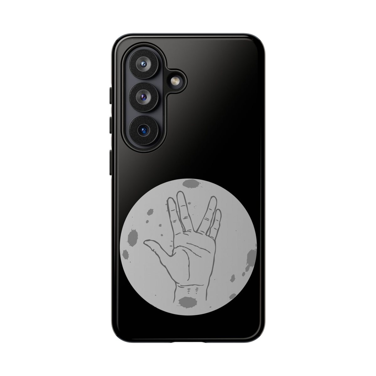 Spock Live Long Phone Case — Vulcan Salute Moon Graphic