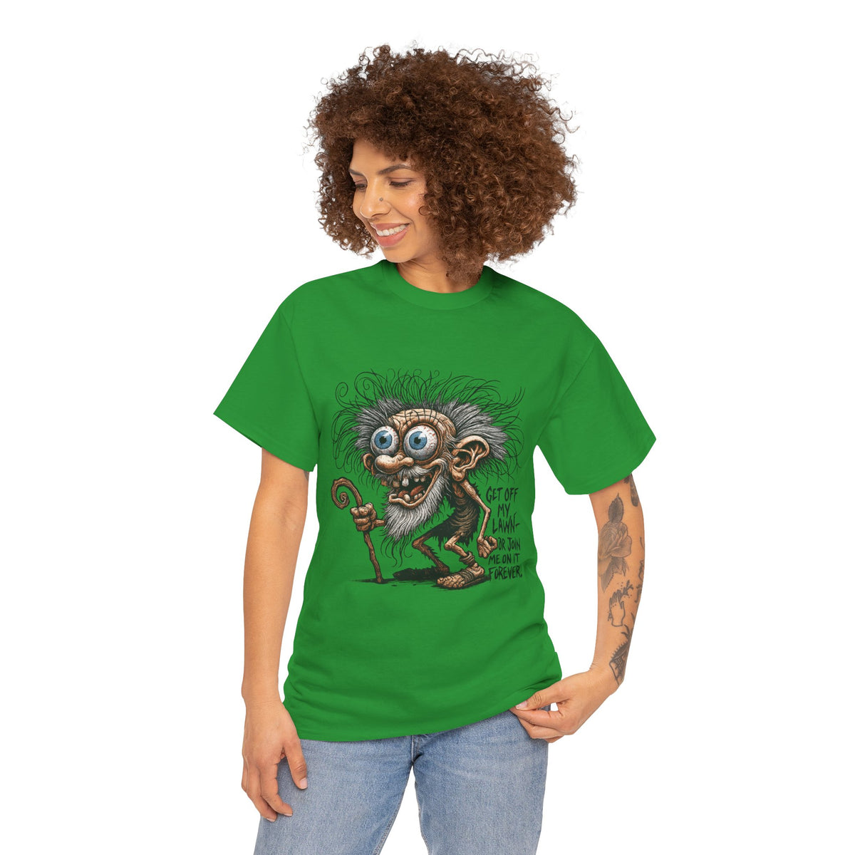 Get Off My Lawn – Creepy Old Man Threat Tee
