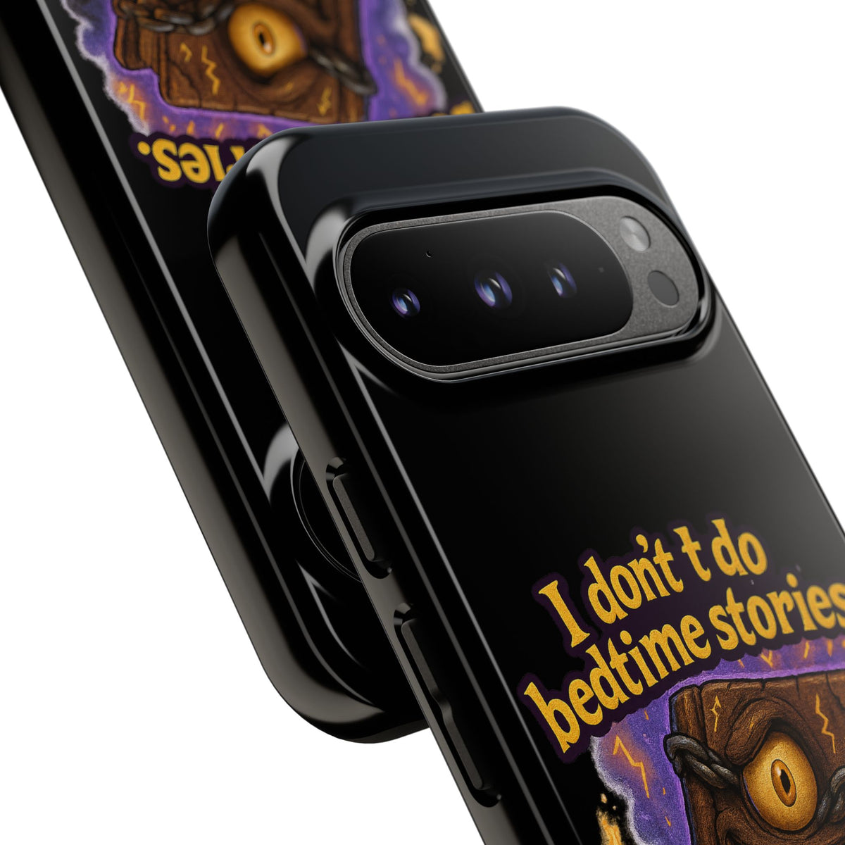 Phone Case — "I Don't Do Bedtime Stories, I Do Nightmares" Horror Book Design