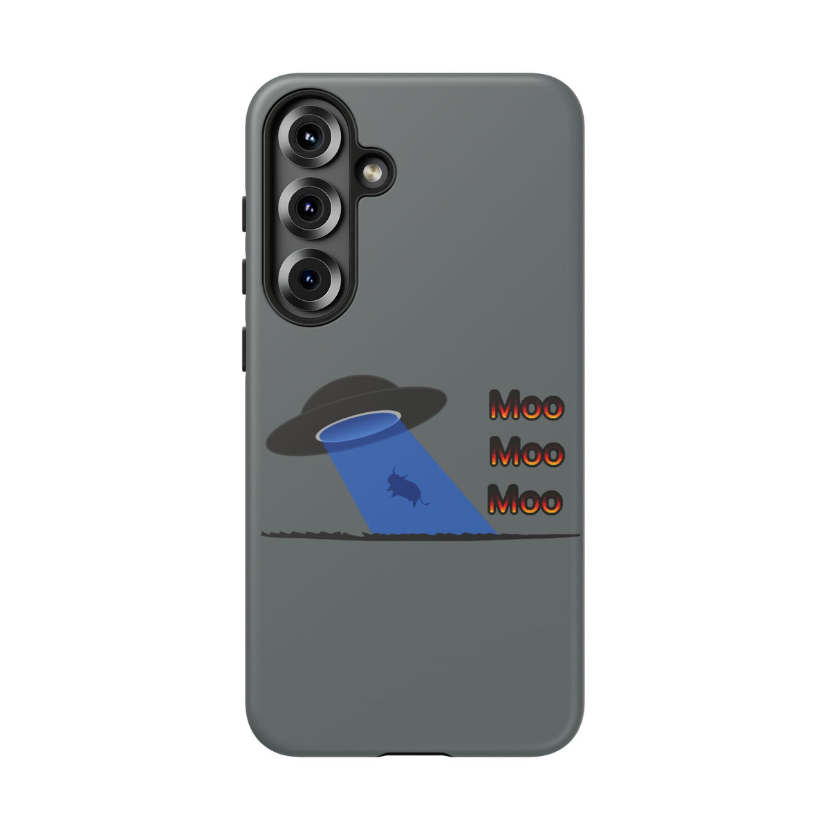 Phone Case — Funny UFO Cow Abduction Design with “Moo Moo Moo”
