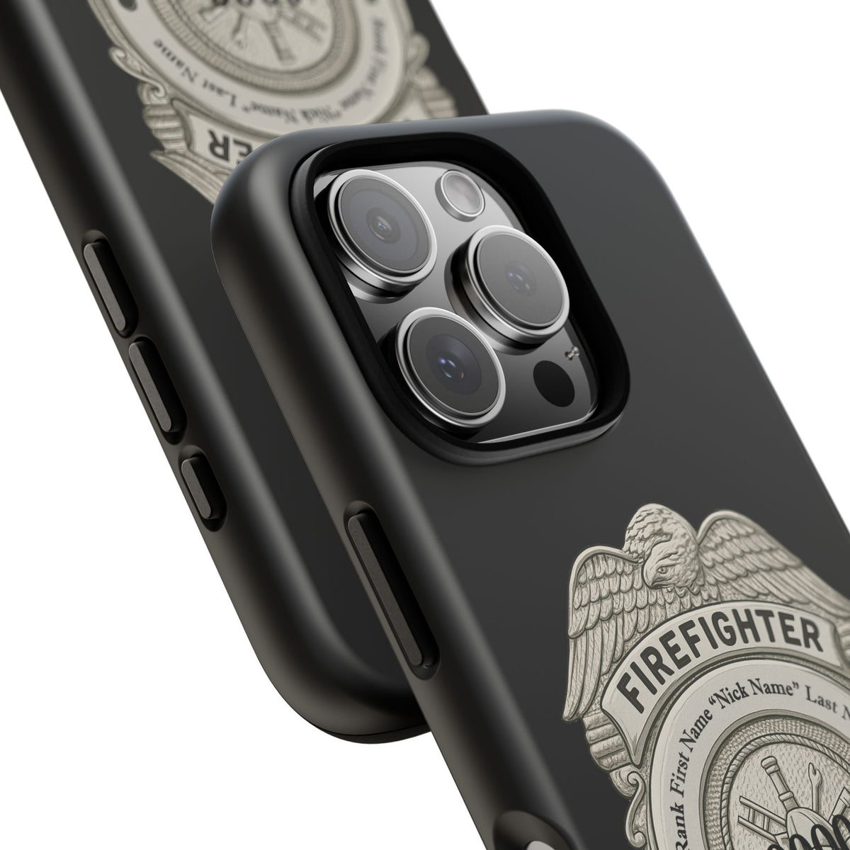Firefighter Badge Tough Phone Case — Personalized Station Number Design