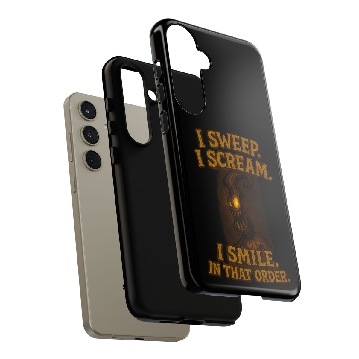 Phone Case — "I Sweep. I Scream. I Smile in That Order." Halloween Horror Design