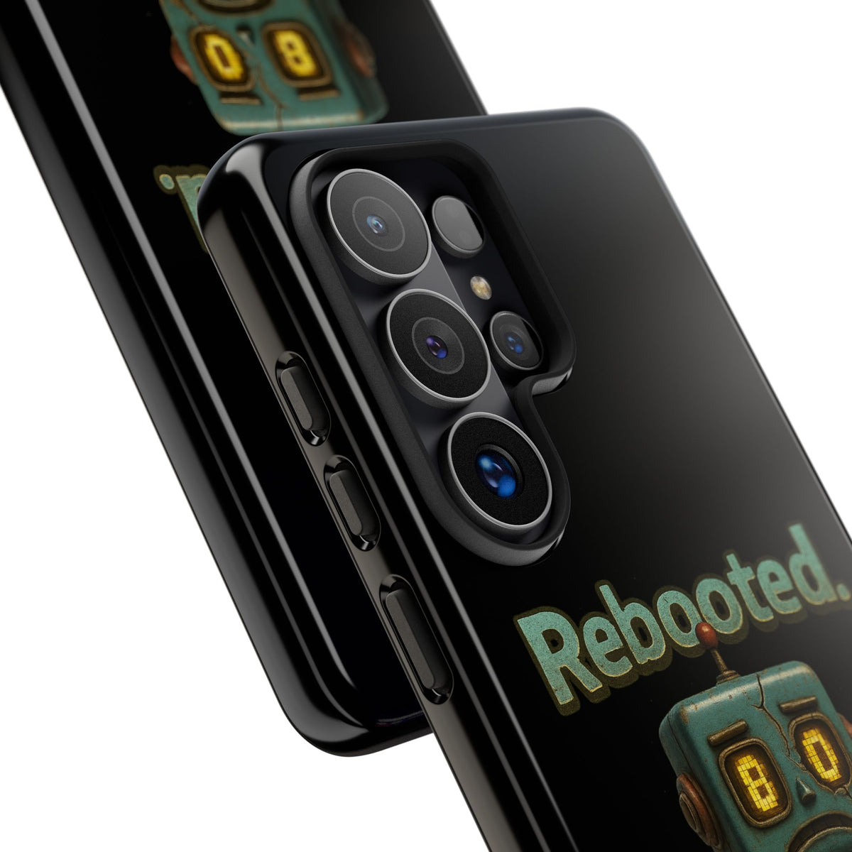 Phone Case — 'Rebooted. Still Awkward.' Retro Robot Protective Cover