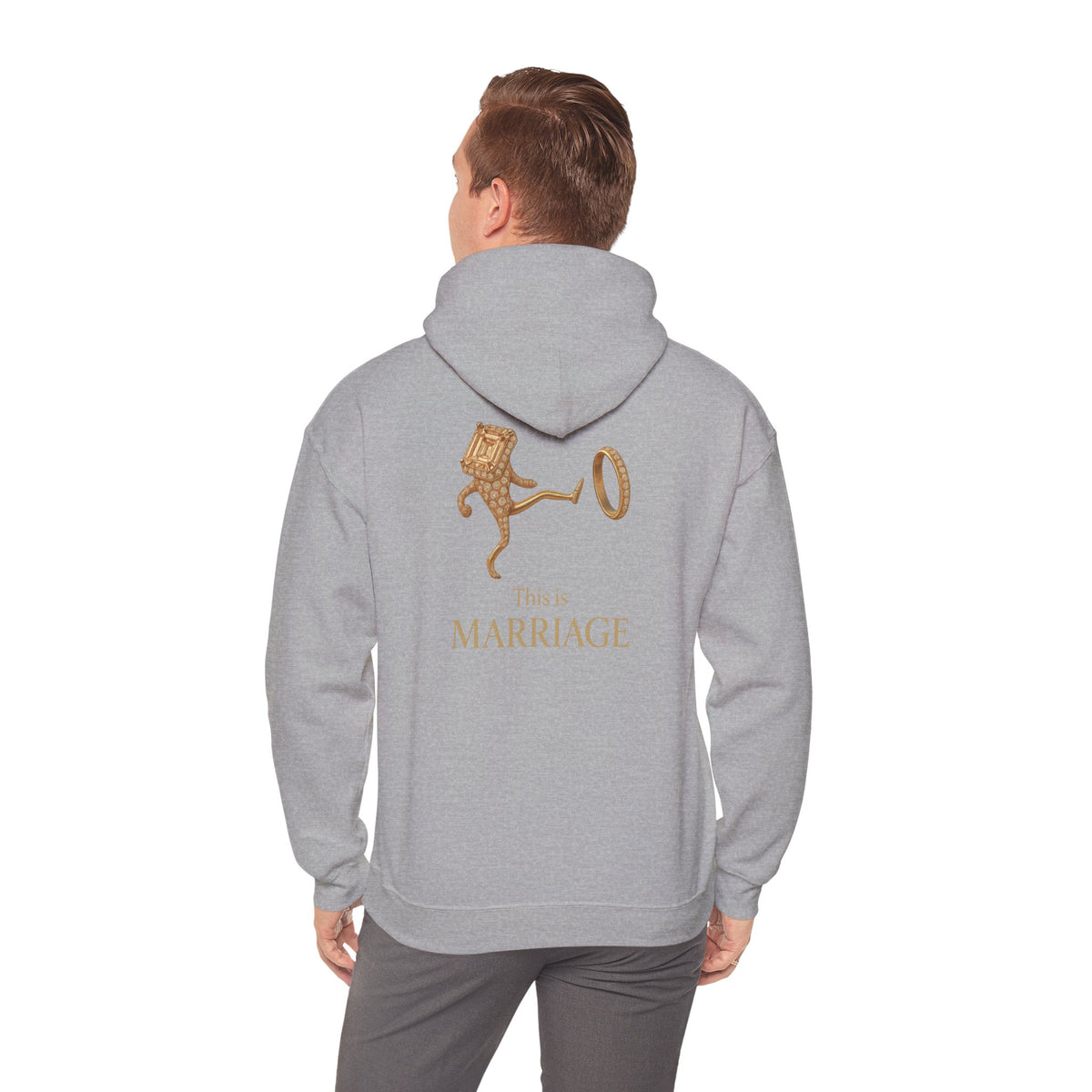 Marriage Key Graphic Hoodie — "This Is Marriage" Gold Lion Design