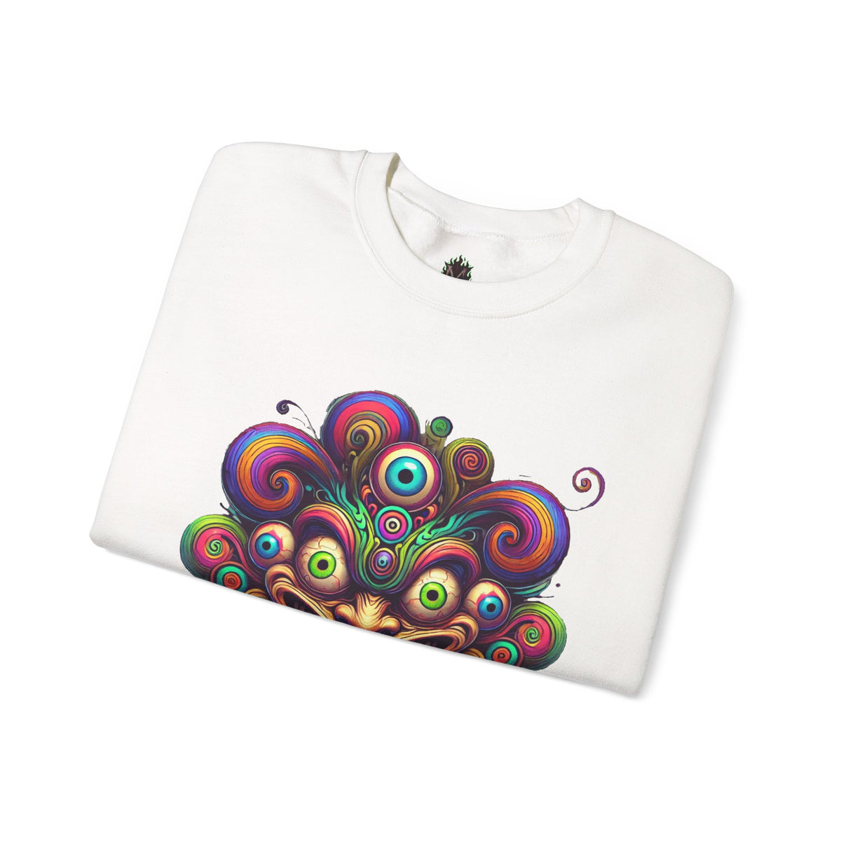Hypnotic Swirl Face Crewneck Sweatshirt