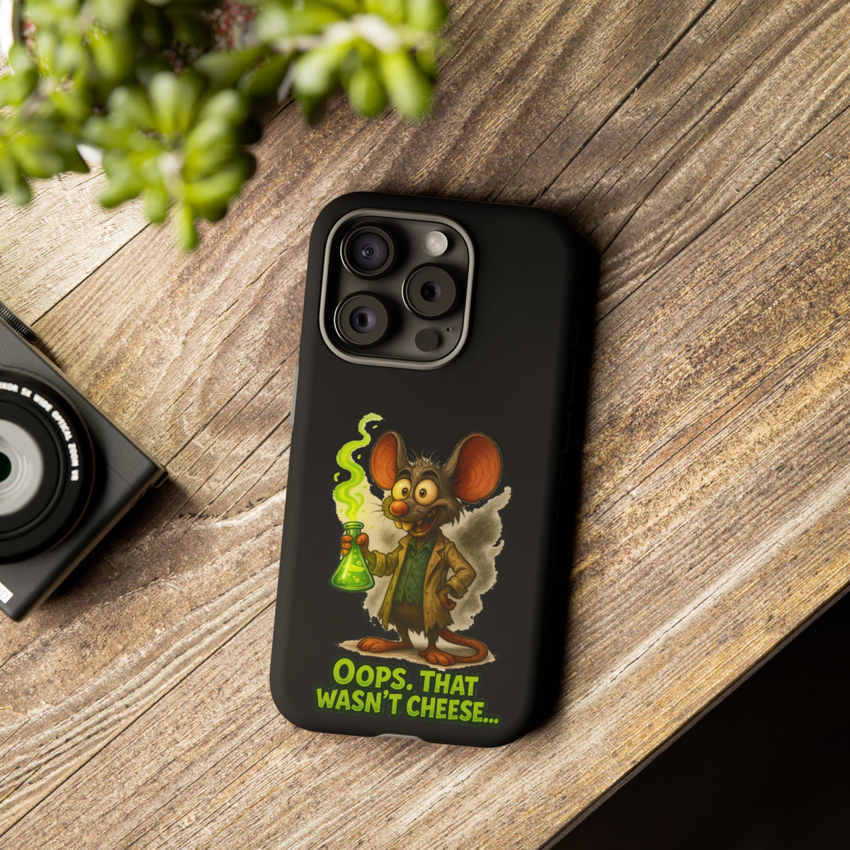 Phone Case — Funny Cartoon Rat "Oops That Wasn't Cheese" Protective Cover
