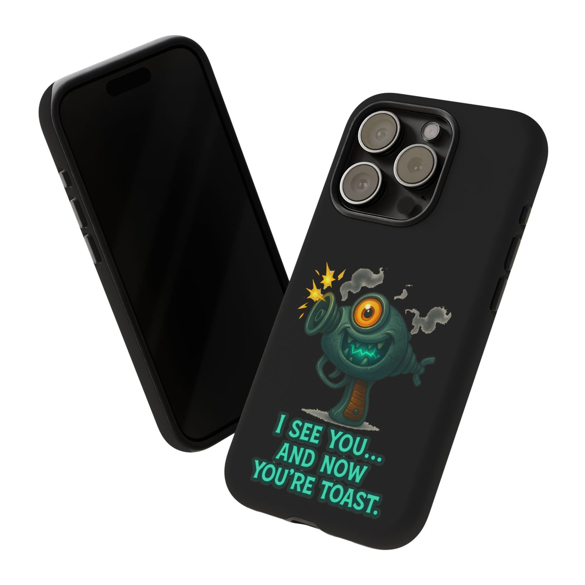 Phone Case — Cute Zombie Blaster Design with "I See You... And Now You're Toast"