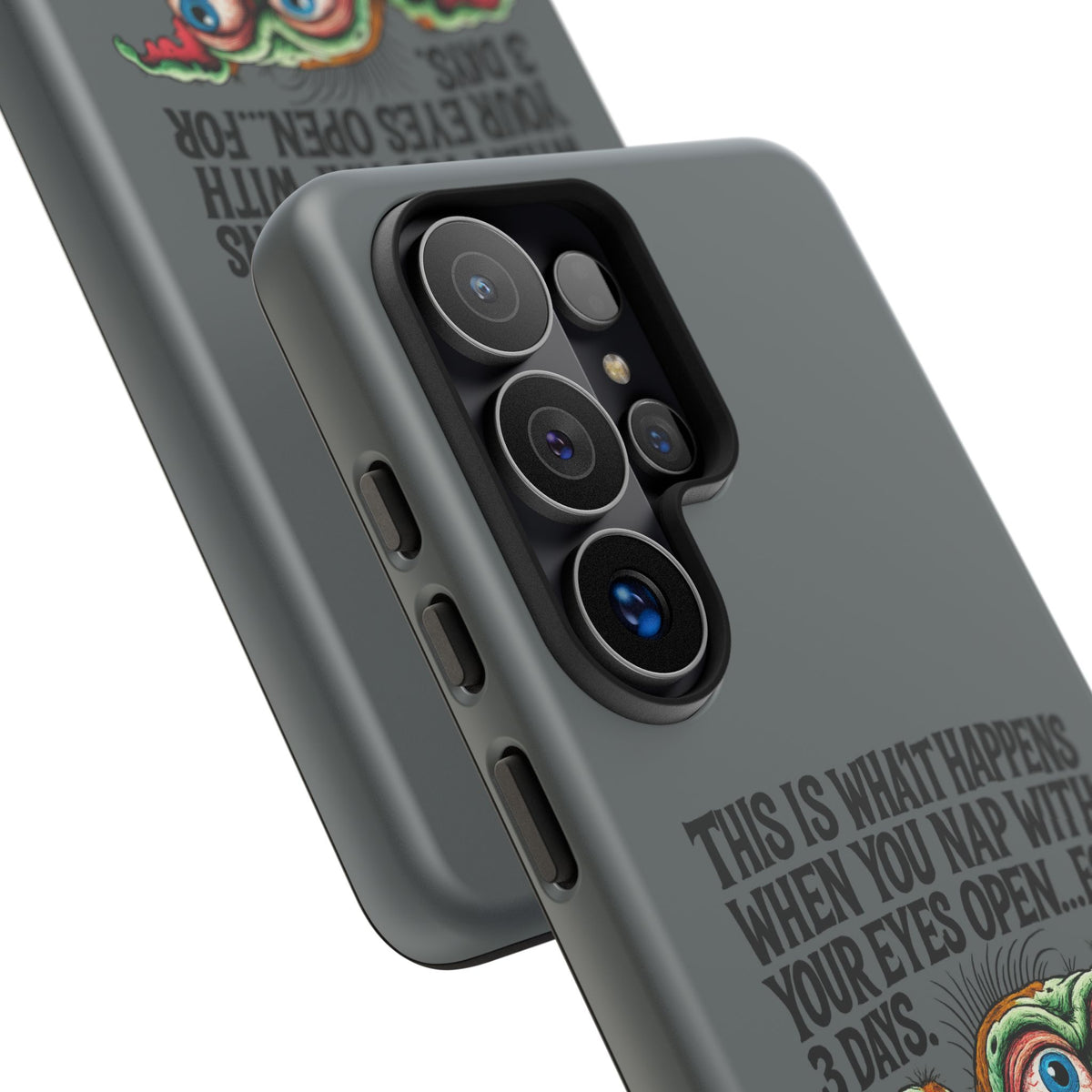 Phone Case — "This Is What Happens When You Nap With Your Eyes Open...For 3 Days" (Funny Zombie Cartoon)