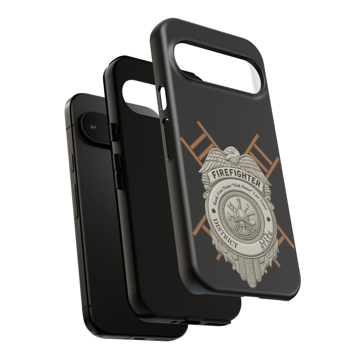 Firefighter Badge Tough Phone Case — Firefighter Helmet & Ladders Protective Case