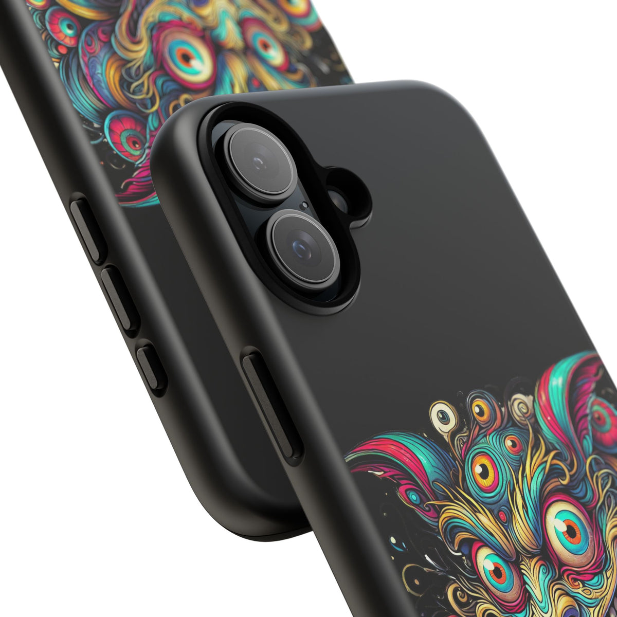 Psychedelic Mischief Phone Case — Colorful Grinning Monster Design