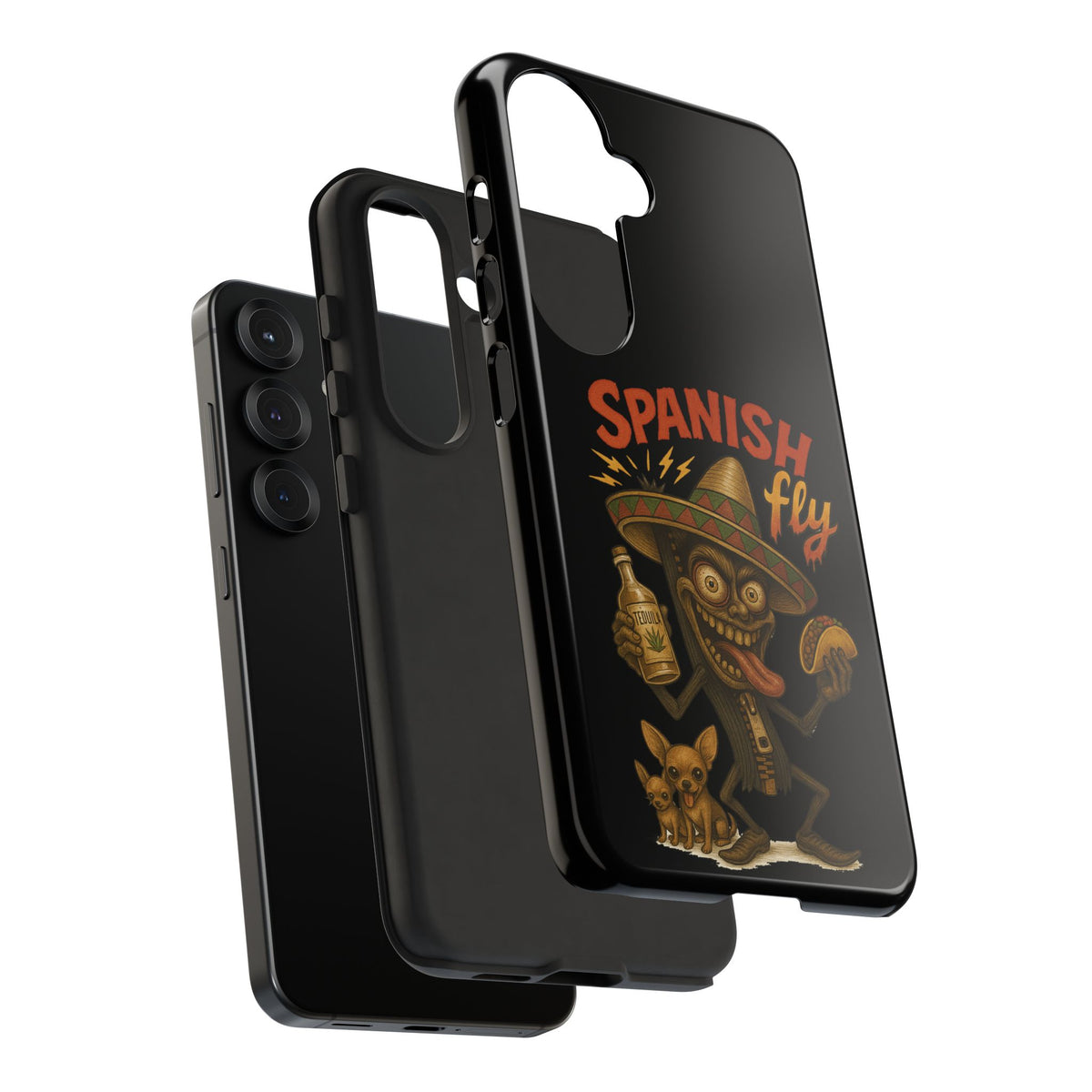 Spanish Fly Tough Phone Case — Retro Skull Sombrero Design