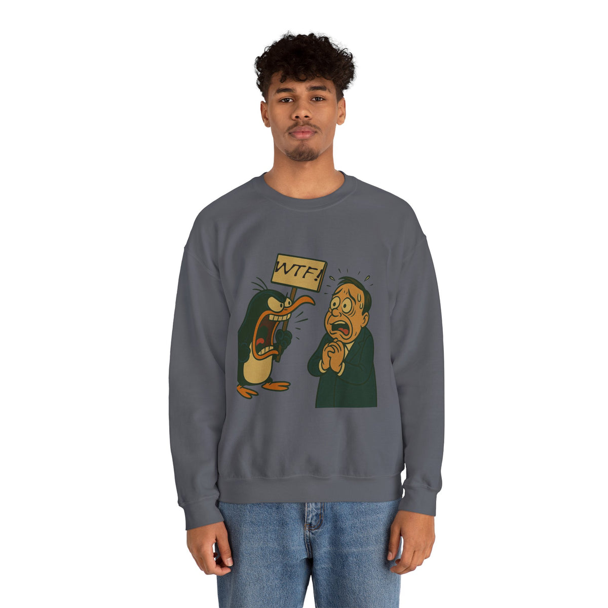 WTF Angry Penguin Crewneck Sweatshirt