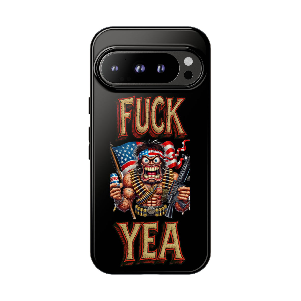 Phone Case — "FUCK YEA" Patriotic Skeleton Soldier Graphic