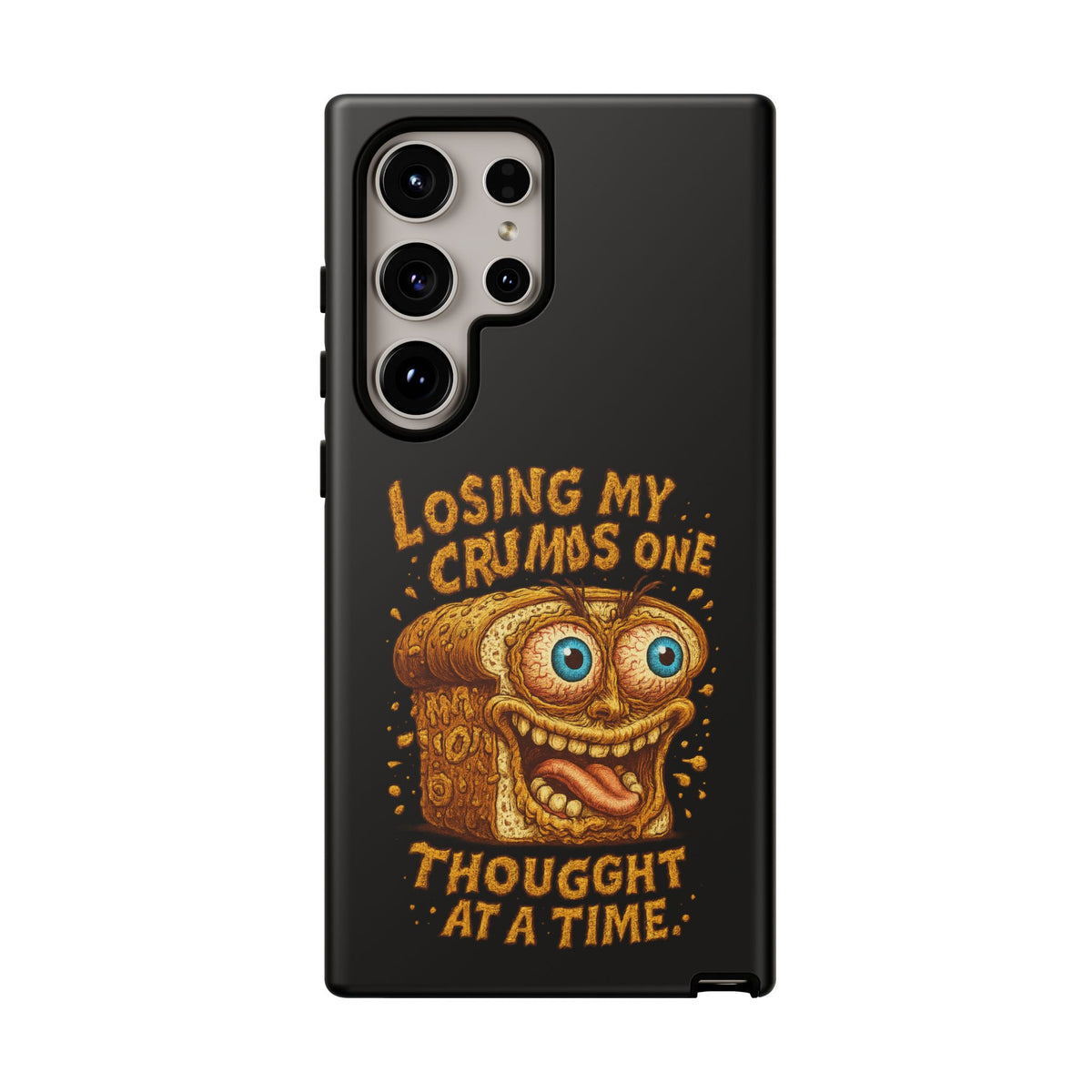 Phone Case — "Losing My Crumbs One Thought at a Time" Funny Retro Bread Illustration